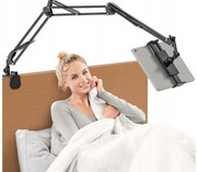 METALOWY STOJAK UCHWYT NA TABLET EKRAN DO PRZYCZEPIENIA BIURKO ŁÓŻKO 360°