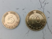 Monety kolekcjonerskie , 10 PFENNIG, 1988 i 5 Prenning 1979