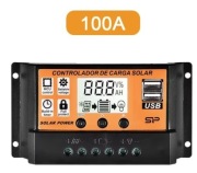 Kontroler ładowania słonecznego 12V/24V PWM 100A wyświetlaczem LCD