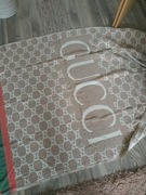 GUCCI___duży szal monogram  beż biel  ___ BDB___ 156x100