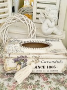 Pudełko na chusteczki vintage lawenda