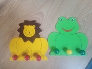 Wieszaki dziecięcy lew i żaba