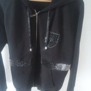 Czarna bluza w stylu Giuseppe Zanotti, rozmiar XL, stan dobry 