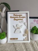 Komunia prezent od chrzestnych ramka aniołki anioł