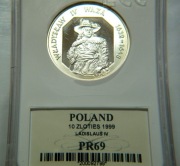 10 zl. W. IV Waza PR69 1999  pół postać 