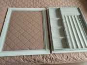 Ikea Komplement Wysuwana Półka z wkładem biała 53x40 + półka szklana 