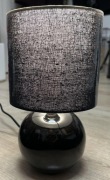 Lethe Lampka Nocna Podstawa Ceramiczna Czarny Błysk Max 60W Kabel 1,2m