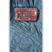 torebka z koralików clutch, cappuccino i złoto - MM-ART 