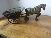 Duży koń mosiężny z wozem 44 cm ZOBACZ OKAZJA