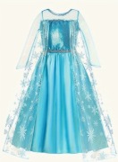ELSA SUKIENKA STRÓJ KSIĘŻNICZKI KRAINA LODU NA BAL Prezent 100cm 3-4L