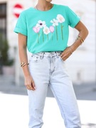 T-shirt damski Basic flowers kolory jakość Premium 