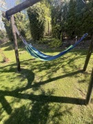 Hamak ogrodowy bujak duży do ogrodu huśtawka pokrowiec sznurki wiszący