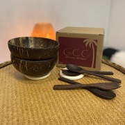 RĘCZNIE ROBIONE 2 MISECZKI DLA SMOOTHIE Z TROPIKALNEGO KOKOSA,  2 ZESTAWY