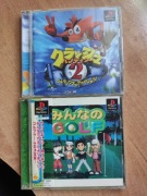 Dwie gry na PlayStation crash 2 i golf 