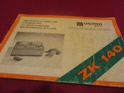UNITRA  MAGNETOFON ZK 140 SZPULOWY INSTRUKCJA ORGINAŁ LATA 70 PRL