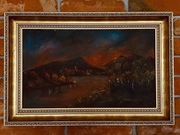 Sven Eric Grafström obraz olejny z 1969 CZERWONY KUR 62 x 42 cm