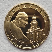 Moneta 10 zł 2005 r. Jan Paweł II, platerowana, folder