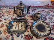 Porcelana Grecka zestaw kawowy 24 k złoto 