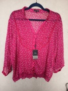 Przezroczysta przewiewna w drobne kwiatuszki bluzka rozm l