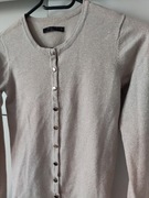 Mohito sweter zapinany beżowy błyszczący złoty XS 152