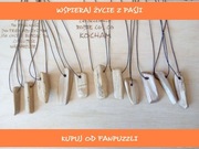 Wisiorek z orzecha włoskiego drewniany wahadełko naszyjnik SZEPT