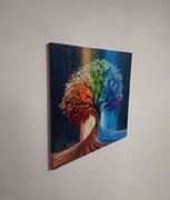 Obraz / dekoracja na ścianę- kolorowe drzewo - "Pora na energię" 40x40