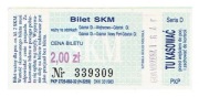 Bilet SKM, Gdańsk Wrzeszcz - kwota 2zł / lata 90te