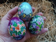 Pisanki ręcznie malowane (kacze). Pisanka wielkanocna. Ozdoba. Prezent 