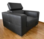 Okazja: Fotel wypoczynkowy czarny skóra naturalna jak nowy