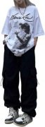 Spodnie cY2k Harajuku Street Pants damskie hiphopowe luźne M czarne