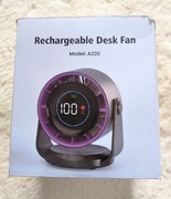 Wentylator wiatrak mocny biurkowy cichy, stojący 4000mah