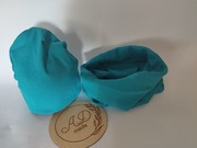 Komplet czapka komin Bawełniany damski męski prążek bawełniany turkus 