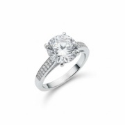 Pierścionek Stal Szlachetna Kamień Cyrkonie