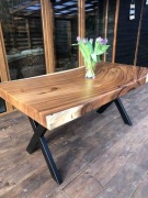 Stół z blatem z drewna suar 160x80x78