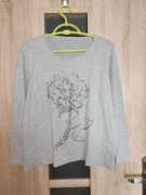 529. Szara bluzka na długi rękaw rozmiar L/XL