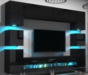 Zestaw mebli wiszących. Czarny połysk