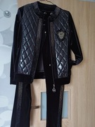 DRES DAMSKI WELUROWY CZARNY KOMPLET  EZE