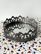 Dekoracyjna taca, świecznik z lustrem vintage