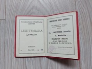 Legitymacja Siły zbrojne w służbie ojczyzny brązowy medal 1968