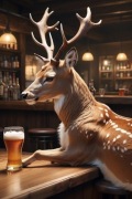 Jeleń z piwem – Obraz do domu / garażu – Prezent A4 A3 B3 A2