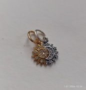 Rozdzielany charms zawieszka Słońce i Księżyc moon sun bransoletek Pandora