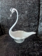 Łabędź szklany Biały PRL