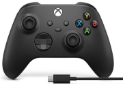 Kontroler MICROSOFT bezprzewodowy Xbox Black + kabel