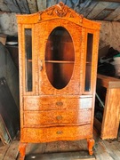 Serwantka biblioteczka witryna przeszklona drewniana czeczot antyk