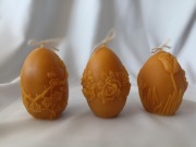 Zestaw pszczelich świec w kształcie jaja (3 sztuki) Wielkanoc