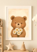 Plakat Miś do Pokoju Dziecka A3 - Wysoka Jakość