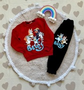 Komplet dresowy Bluey Bingo 110 spodnie bluza 4-5 lat bardzo ciepły, gruby