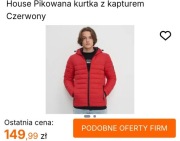 House pikowana kurtka z kapturem M