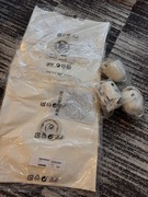 3xKRUSNING Klosz lampy wiszącej, biały, 43 cm+HEMMA Oprawka z kablem