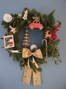 Stroik Wianek Wieniec świąteczny zimowy naturalny świerk jemioła